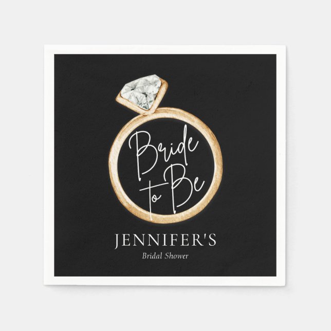 Serviette En Papier Élégante Mariée Moderne Pour Être Fête des mariées (Devant)