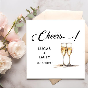 Serviette En Papier Elégante moderne Cheers Mariage de Script Lunettes