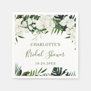 Serviette En Papier Elégante Orchidées Blanches FÊTE DES MARIÉES bohèm