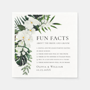 Serviette En Papier Elégante Orchidées Blanches Mariage floral bohème