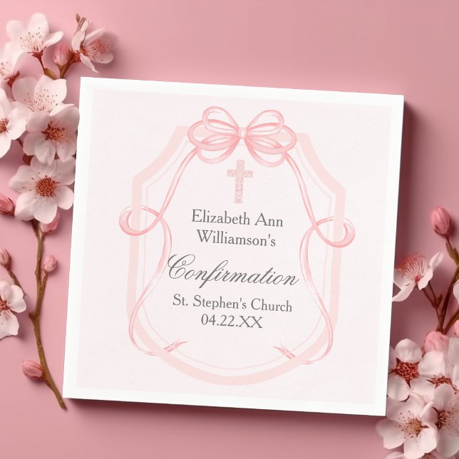 Serviette En Papier Élégante Partie de confirmation du ruban de la boî (Créateur téléchargé)