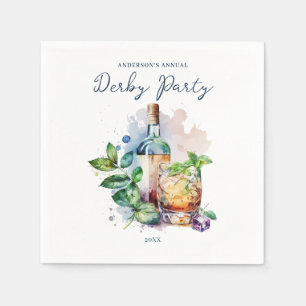 Serviette En Papier Élégante partie derby aquarelle