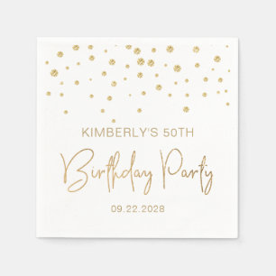 Serviette En Papier Elégante Parties scintillant d'or Confetti 50e Ann