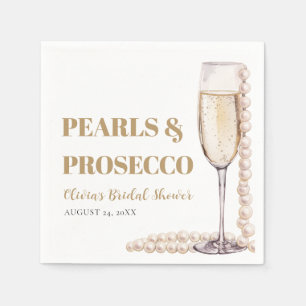 Serviette En Papier Elégante perles modernes et Fête des mariées Prose