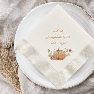 Serviette En Papier Élégante Petite Fête de Bébé Rustique Citrouille A