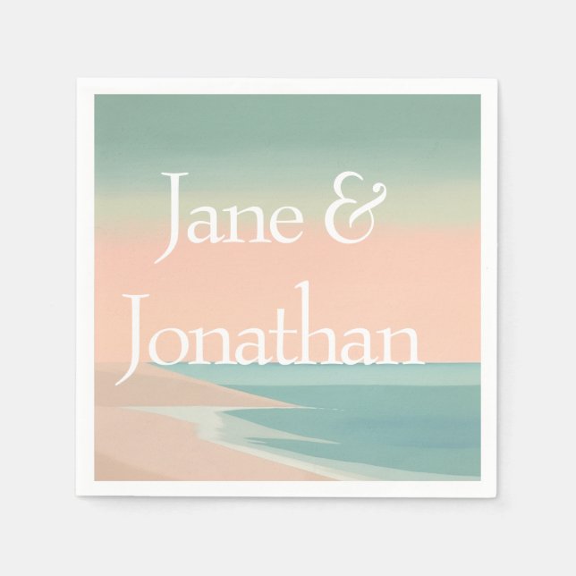 Serviette En Papier Elégante plage (Devant)