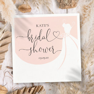 Serviette En Papier Élégante robe de mariage rose-bleu Fête des mariée