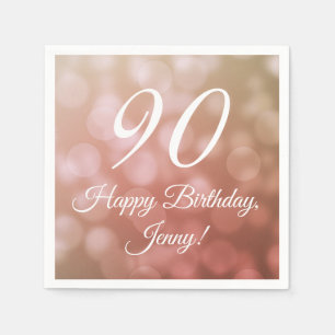 Serviette En Papier Élégante serviettes de 90e anniversaire pour elle
