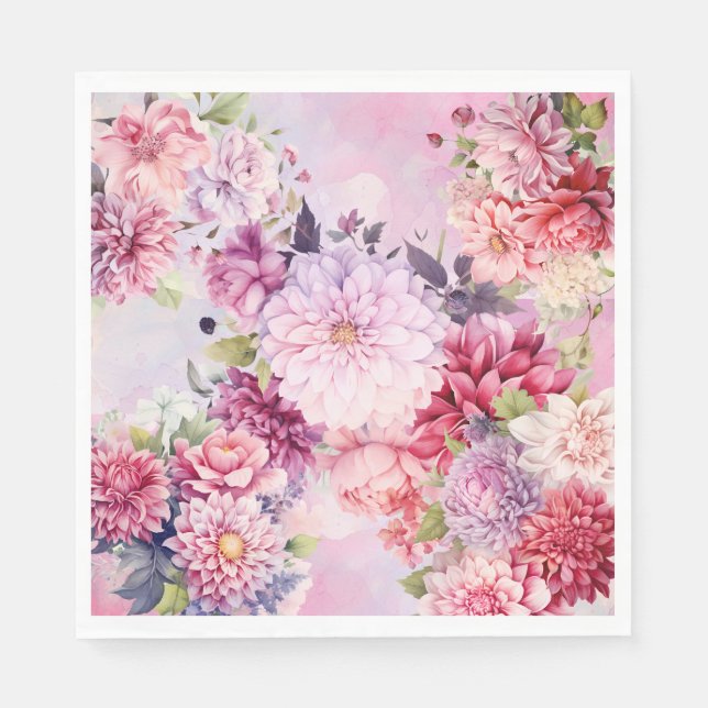 Serviette En Papier Élégante serviettes de toilette florales Pastel Wa (Devant)
