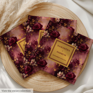 Serviette En Papier Élégante serviettes Mariage en or de Bourgogne ave