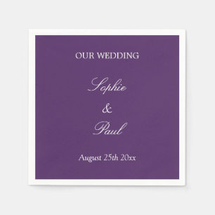 Serviette En Papier Élégante serviettes Mariage foncé violet