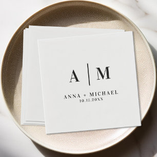 Serviette En Papier Élégante serviettes Mariage Monogram