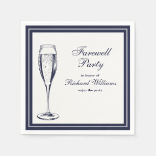Serviette En Papier Élégante Soirée d'adieu blanc foncé Bleu