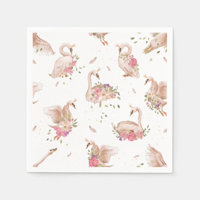 Serviette En Papier Élégante soirée princesse de cygne (Devant)