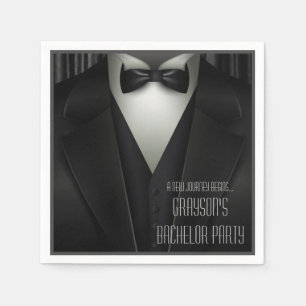 Serviette En Papier Élégante Tuxedo Formal Bachelor Party