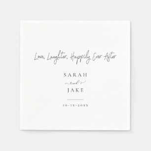Serviette En Papier Élégante typographie : Moderne"Love mariage servie