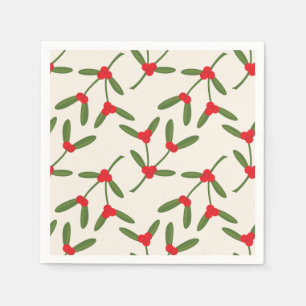 Serviette En Papier Élégantes Baies d'Hiver de Noël Fêtes