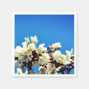 Serviette En Papier Élégantes fleurs blanches