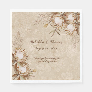 Serviette En Papier Élégantes herbes de protea roi florales bohèmes