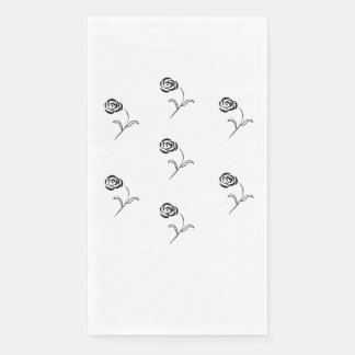 Serviette En Papier élégantes roses noires et blanches