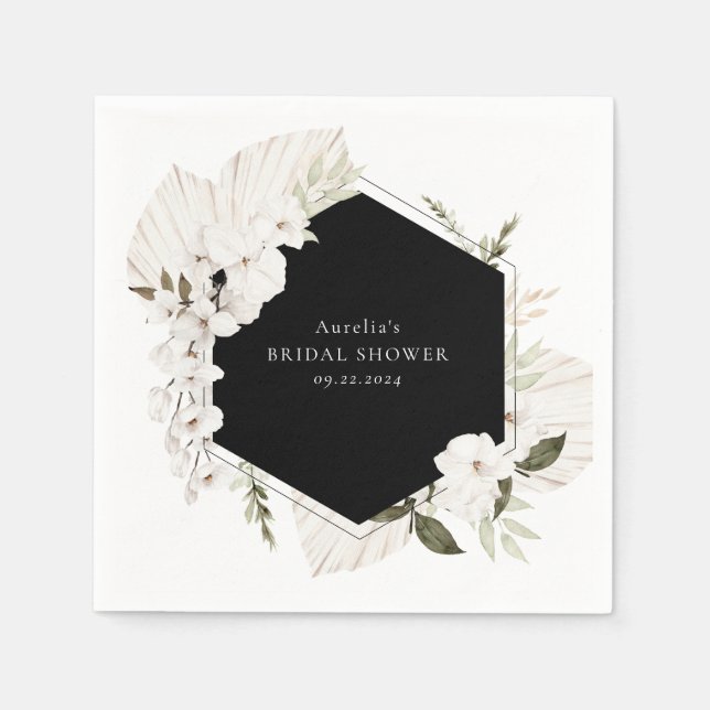 Serviette En Papier Élégantes serviettes florales bohème (Devant)