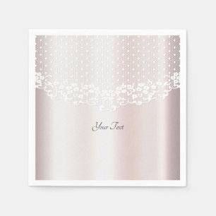 Serviette En Papier Élégantes serviettes florales en dentelle blanche