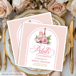 Serviette En Papier Élégants serviettes en aquarelle perles et prosecc