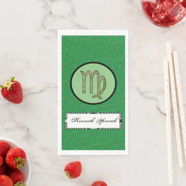 Serviette En Papier Élément du symbole Virgo Zodiac par Kenneth Yoncic (En situation)