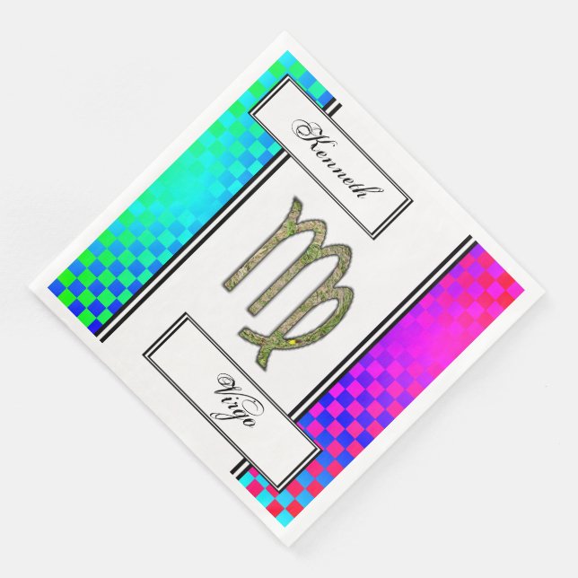 Serviette En Papier Élément du symbole Virgo Zodiac par Kenneth Yoncic (Coin)
