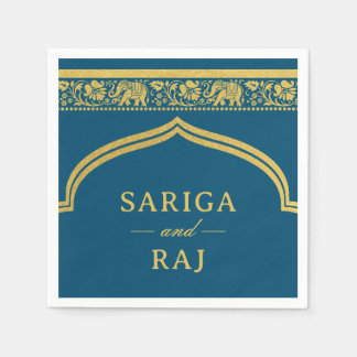 Serviette En Papier Élément or & Fleur de Lotus Mariage sous l'Arche M