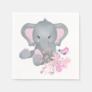 Serviette En Papier Eléphant à l'aquarelle mignonne