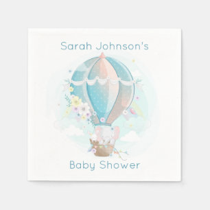 Serviette En Papier Eléphant dans le Baby shower à ballon à air chaud