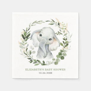 Serviette En Papier Eléphant d'arachide doux vert botanique Bébé