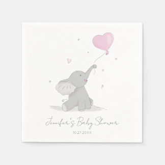 Serviette En Papier Eléphant mignon avec Baby shower à ballon