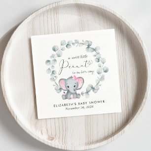 Serviette En Papier Eléphant mignon Eucalyptus Baby Girl Douche