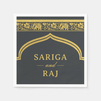 Serviette En Papier Eléphant Or & Lotus Flower Mundap Arch Mariage