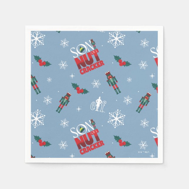 Serviette En Papier Elf "Fils d'un Noisette" Motif d'hiver (Devant)