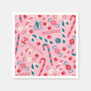 Serviette En Papier Elf Holiday Candy Motif