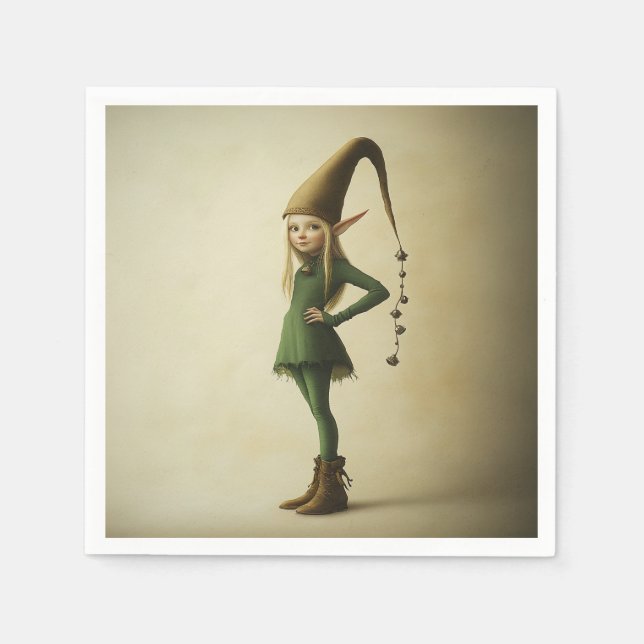 Serviette En Papier Elfe forestier enchanté (Devant)