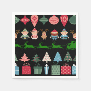 Serviette En Papier Elfes de Noël et plus