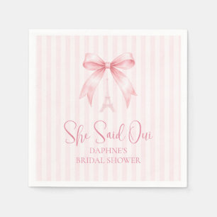 Serviette En Papier Elle a dit Oui Rose Parisienne