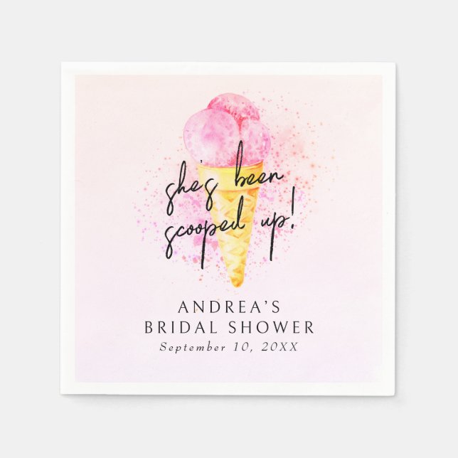 Serviette En Papier Elle a été ramassée à la Fête des mariées de crème (Devant)