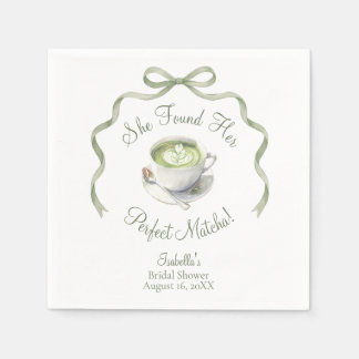 Serviette En Papier Elle a Trouvé Sa Baby Shower de Mariage au Matcha