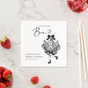 Serviette En Papier Elle a trouvé sa Boo Ghost Floral  Fête de mariage