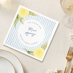 Serviette En Papier Elle a Trouvé Sa Fête de Fiançailles au Citron Mai