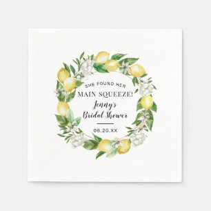 Serviette En Papier Elle a trouvé son grand amour Lemon Bridal Shower