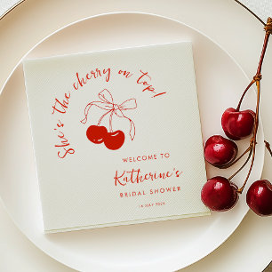 Serviette En Papier Elle est la cerise sur le gâteau à la Baby Shower