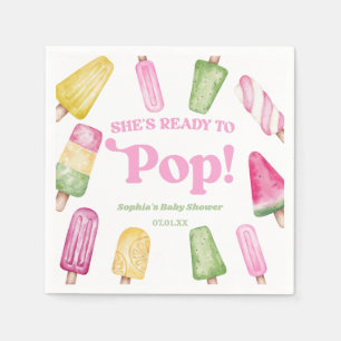 Serviette En Papier Elle est prête à faire du Baby shower rose