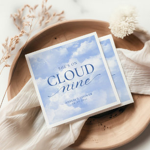 Serviette En Papier Elle est sur nuage neuf Fête des mariées bleue