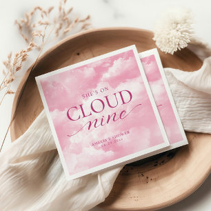 Serviette En Papier Elle est sur nuage neuf Fête des mariées rose